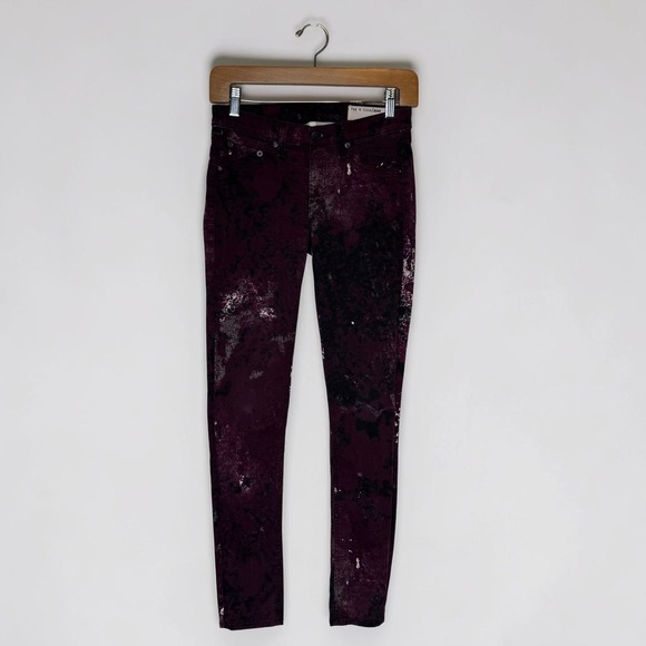 rag & bone Denim - rag & bone The Jean Legging in Purple Galaxy Size 26